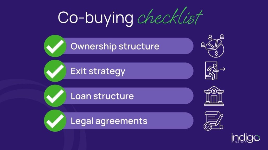 Checklist items for when co-buying a property