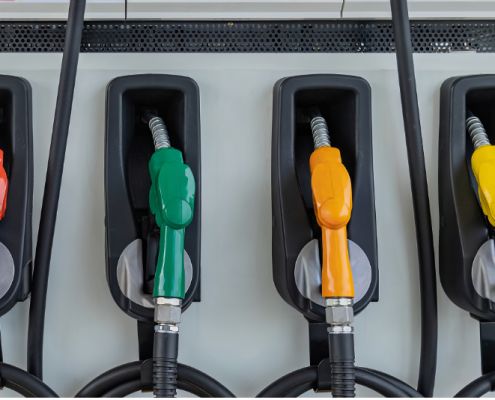 A picture of petrol pumps